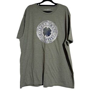 Lucky Brand Dungarees Shirt Mens XXL Olive Green Graphic Tee Vintage Style T-Shi